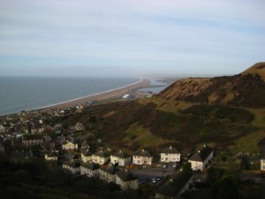 Up the hill on the right, round the island and along the spit Up the hill on the right, round the island and along the spit