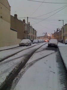 Our poor Roger the Rover in snow
