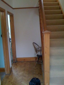 Parquet floor boards at the entrance Parquet floor boards at the entrance