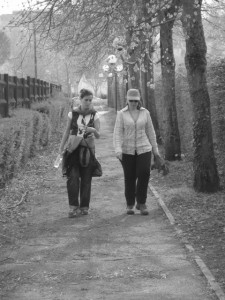 Walking to the abbey