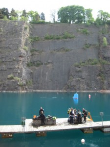 Divers getting ready to go in 