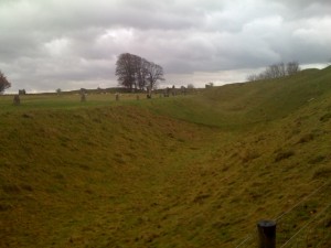 Ditch surrounding the concentric stone circles