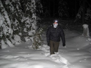 Deep snow around our cabin