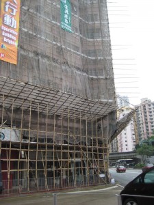 Bamboo scaffolding, love it!